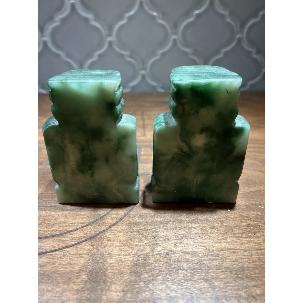 Aztec Style Green‎ Marble Looking Natural Stone Bookends